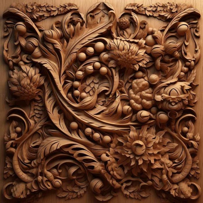 Patterns and decorations (stl panel 2, PATTERN_1850) 3D models for cnc